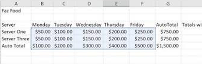 A spreadsheet with a row of totals selected, from a window you had open